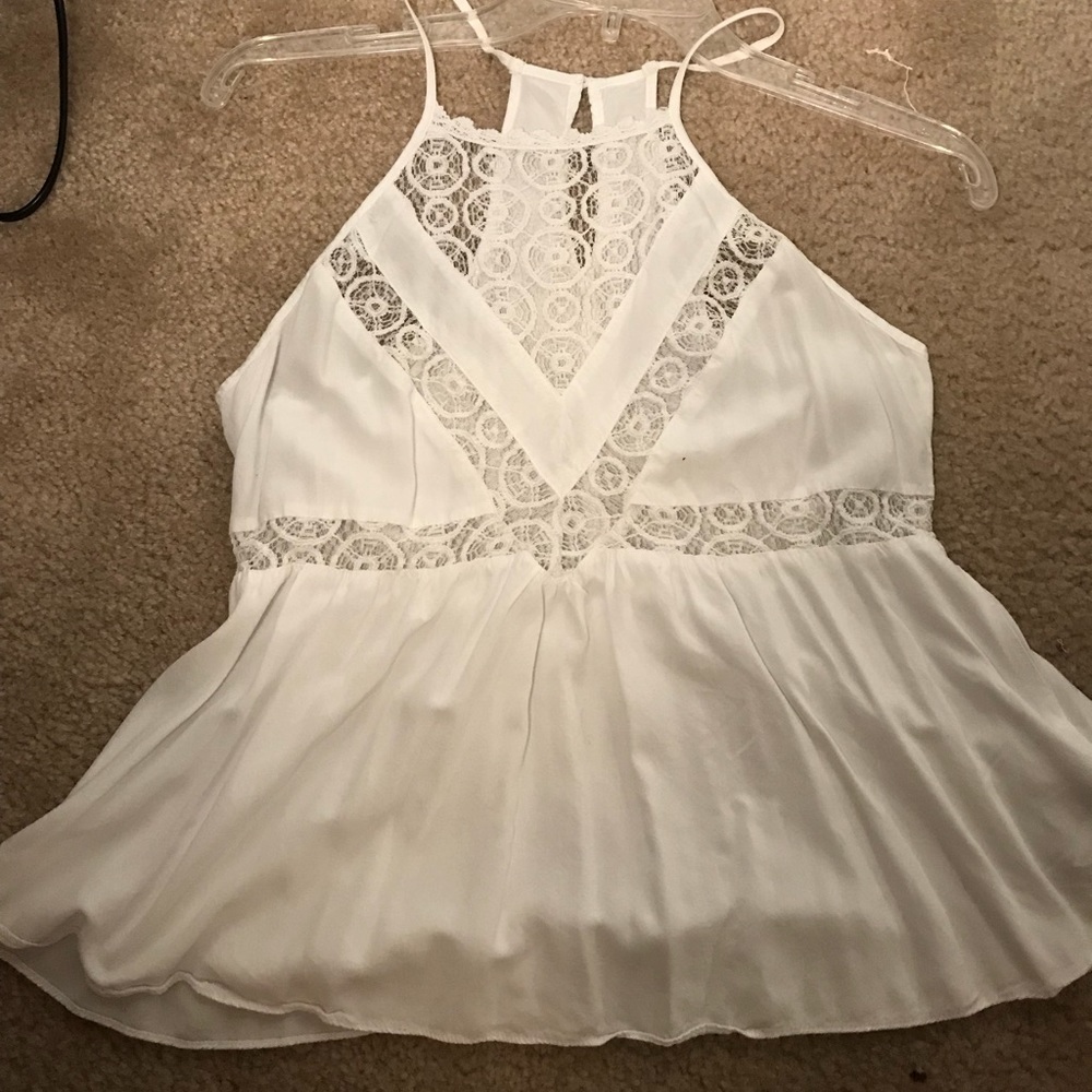 White lace tank top